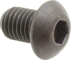 Unbrako - 1/4-28 UNF Hex Socket Drive, Button Screw - Alloy Steel, Black Oxide Finish, 3/8" Length Under Head - Benchmark Tooling