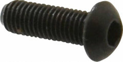 Unbrako - 1/4-28 UNF Hex Socket Drive, Button Screw - Alloy Steel, Black Oxide Finish, 3/4" Length Under Head - Benchmark Tooling