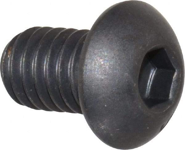 Unbrako - 5/16-18 UNC Hex Socket Drive, Button Screw - Alloy Steel, Black Oxide Finish, 1/2" Length Under Head - Benchmark Tooling