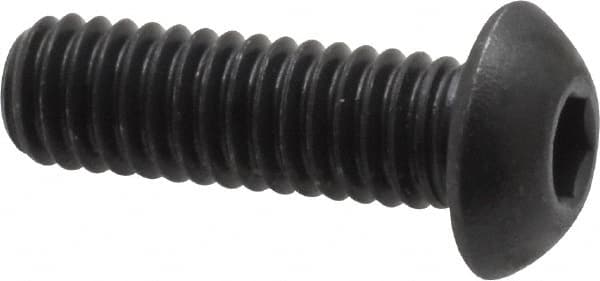 Unbrako - 5/16-18 UNC Hex Socket Drive, Button Screw - Alloy Steel, Black Oxide Finish, 1" Length Under Head - Benchmark Tooling