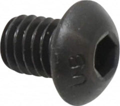 Unbrako - 3/8-16 UNC Hex Socket Drive, Button Screw - Alloy Steel, Black Oxide Finish, 1/2" Length Under Head - Benchmark Tooling