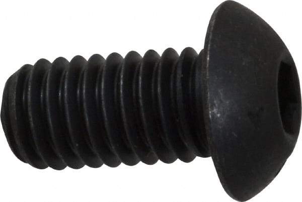 Unbrako - 3/8-16 UNC Hex Socket Drive, Button Screw - Alloy Steel, Black Oxide Finish, 3/4" Length Under Head - Benchmark Tooling
