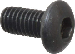 Unbrako - M3x0.50 Metric Coarse Hex Socket Drive, Button Screw - Alloy Steel, Black Oxide Finish, 6mm Length Under Head - Benchmark Tooling