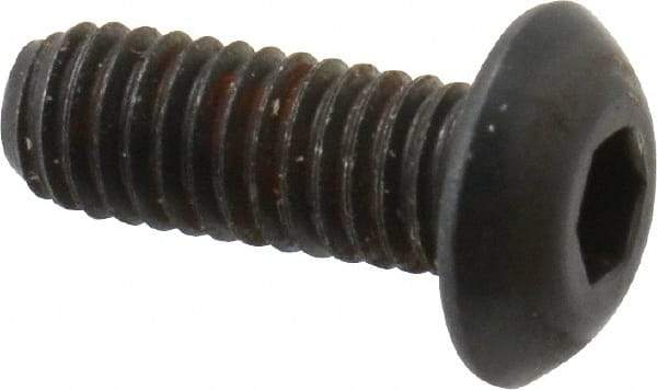 Unbrako - M3x0.50 Metric Coarse Hex Socket Drive, Button Screw - Alloy Steel, Black Oxide Finish, 8mm Length Under Head - Benchmark Tooling