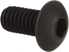 Unbrako - M4x0.70 Metric Coarse Hex Socket Drive, Button Screw - Alloy Steel, Black Oxide Finish, 8mm Length Under Head - Benchmark Tooling