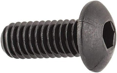 Unbrako - M4x0.70 Metric Coarse Hex Socket Drive, Button Screw - Alloy Steel, Black Oxide Finish, 10mm Length Under Head - Benchmark Tooling