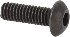 Unbrako - M4x0.70 Metric Coarse Hex Socket Drive, Button Screw - Alloy Steel, Black Oxide Finish, 12mm Length Under Head - Benchmark Tooling