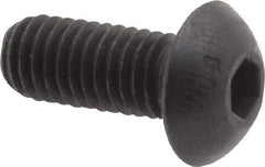 Unbrako - M5x0.80 Metric Coarse Hex Socket Drive, Button Screw - Alloy Steel, Black Oxide Finish, 12mm Length Under Head - Benchmark Tooling