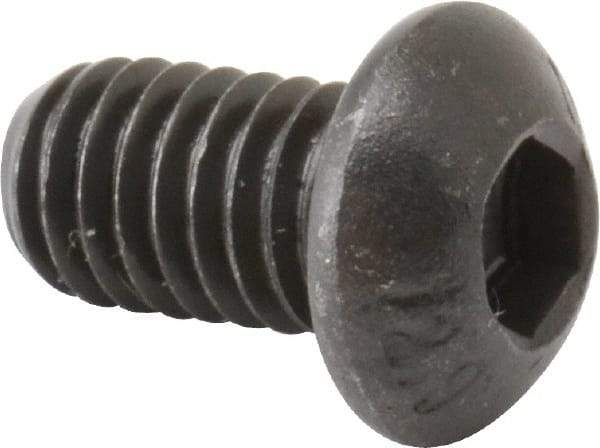 Unbrako - M6x1.00 Metric Coarse Hex Socket Drive, Button Screw - Alloy Steel, Black Oxide Finish, 10mm Length Under Head - Benchmark Tooling