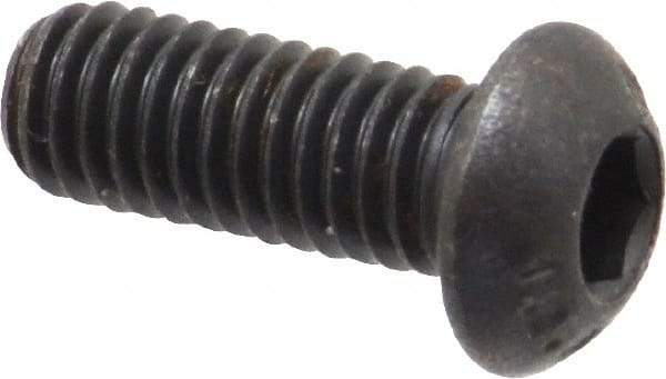 Unbrako - M6x1.00 Metric Coarse Hex Socket Drive, Button Screw - Alloy Steel, Black Oxide Finish, 16mm Length Under Head - Benchmark Tooling