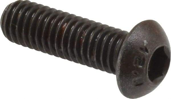 Unbrako - M6x1.00 Metric Coarse Hex Socket Drive, Button Screw - Alloy Steel, Black Oxide Finish, 20mm Length Under Head - Benchmark Tooling