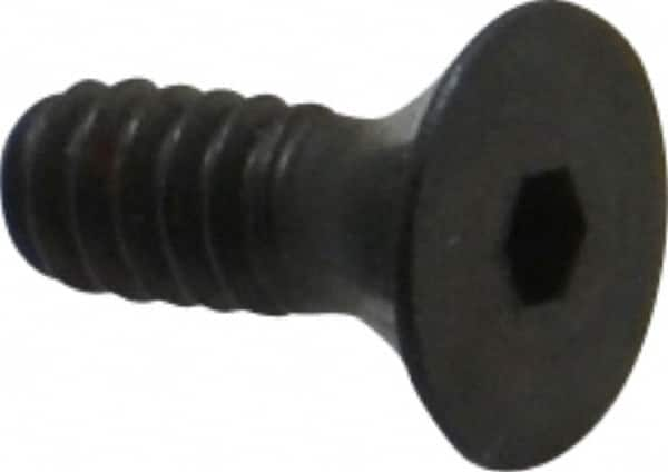 Unbrako - #6-32 UNC Hex Socket Drive, 82° Flat Screw - Alloy Steel, Black Oxide Finish, 3/8" OAL - Benchmark Tooling