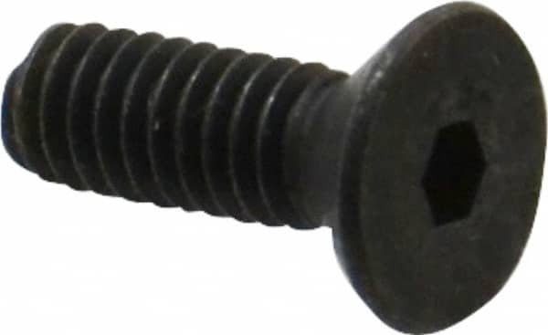 Unbrako - #8-32 UNC Hex Socket Drive, 82° Flat Screw - Alloy Steel, Black Oxide Finish, 1/2" OAL - Benchmark Tooling