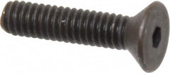 Unbrako - #8-32 UNC Hex Socket Drive, 82° Flat Screw - Alloy Steel, Black Oxide Finish, 3/4" OAL - Benchmark Tooling