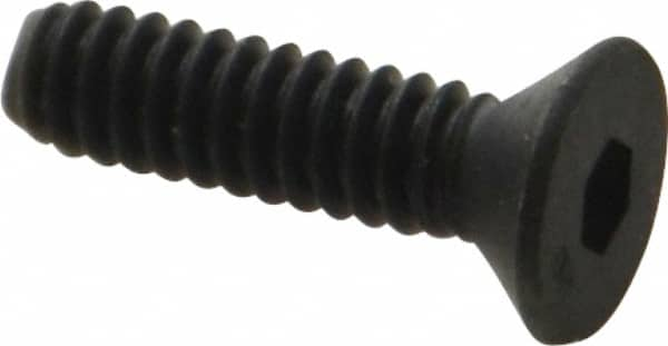 Unbrako - #10-24 UNC Hex Socket Drive, 82° Flat Screw - Alloy Steel, Black Oxide Finish, 3/4" OAL - Benchmark Tooling