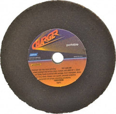 Norton - 4" Diam x 3/8" Hole x 1/4" Thick, T Hardness, 20 Grit Surface Grinding Wheel - Zirconia Alumina, Type 1, Very Coarse Grade, 15,280 Max RPM, No Recess - Benchmark Tooling