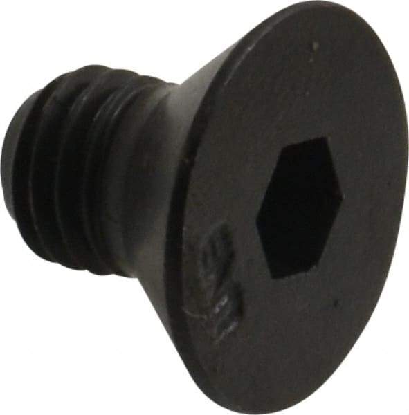 Unbrako - 1/4-28 UNF Hex Socket Drive, 82° Flat Screw - Alloy Steel, Black Oxide Finish, 3/8" OAL - Benchmark Tooling