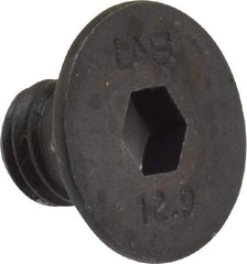 Unbrako - M8x1.25 Metric Coarse Hex Socket Drive, 90 to 92° Flat Screw - Grade 12.9 Alloy Steel, Black Oxide Finish, 10mm OAL - Benchmark Tooling