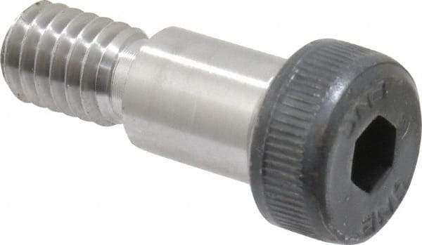 Unbrako - 3/8 x 1/2" Shoulder Diam x Length, 5/16-18, Shoulder Screw - 0.24 to 0.25" Head Height, 0.543 to 0.562" Head Diam, Grade 8 Alloy Steel, 3/16" Hex Socket Drive - Benchmark Tooling