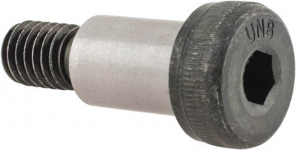 Unbrako - 1/2" Shoulder Diam x 3/4" Shoulder Length, 3/8-16 UNC, Hex Socket Shoulder Screw - 8 Alloy Steel, 0.729 to 3/4" Head Diam - Benchmark Tooling