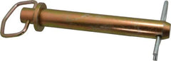 Made in USA - 1-1/8" Pin Diam, 7-3/4" Long, Zinc Plated Steel Pull Ring Hitch Pin - 7" Usable Length - Benchmark Tooling