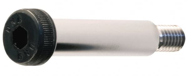 Unbrako - 5/16" Shoulder Diam x 2" Shoulder Length, 1/4-20 UNC, Hex Socket Shoulder Screw - 8 Alloy Steel, 0.419 to 0.438" Head Diam - Benchmark Tooling