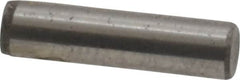 Unbrako - 1/8" Diam x 1/2" Pin Length Grade 8 Alloy Steel Oversized Dowel Pin - C 60 (Surface) & C 50-58 Hardness, 1,845 Lb Breaking Strength, 1 Beveled & 1 Rounded End - Benchmark Tooling