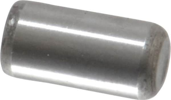 Unbrako - 1/4" Diam x 1/2" Pin Length Grade 8 Alloy Steel Oversized Dowel Pin - C 60 (Surface) & C 50-58 Hardness, 7,370 Lb Breaking Strength, 1 Beveled & 1 Rounded End - Benchmark Tooling