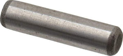 Unbrako - 1/4" Diam x 1" Pin Length Grade 8 Alloy Steel Oversized Dowel Pin - C 60 (Surface) & C 50-58 Hardness, 7,370 Lb Breaking Strength, 1 Beveled & 1 Rounded End - Benchmark Tooling