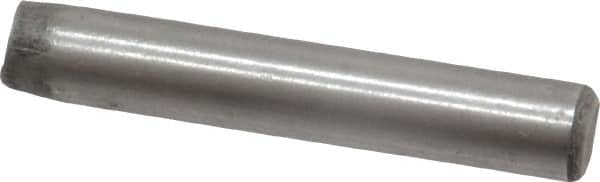 Unbrako - 1/4" Diam x 1-1/2" Pin Length Grade 8 Alloy Steel Oversized Dowel Pin - C 60 (Surface) & C 50-58 Hardness, 7,370 Lb Breaking Strength, 1 Beveled & 1 Rounded End - Benchmark Tooling