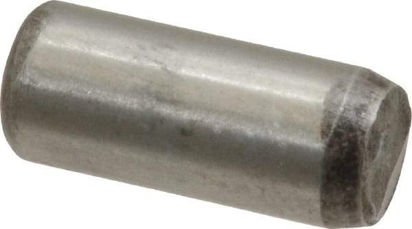 Unbrako - 3/8" Diam x 7/8" Pin Length Grade 8 Alloy Steel Oversized Dowel Pin - C 60 (Surface) & C 50-58 Hardness, 16,580 Lb Breaking Strength, 1 Beveled & 1 Rounded End - Benchmark Tooling