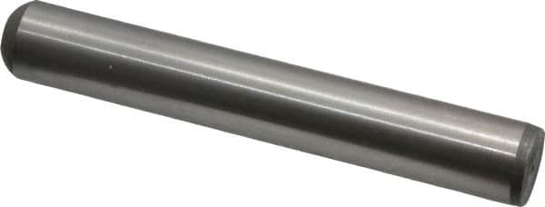 Unbrako - 3/8" Diam x 2-1/2" Pin Length Grade 8 Alloy Steel Oversized Dowel Pin - C 60 (Surface) & C 50-58 Hardness, 16,580 Lb Breaking Strength, 1 Beveled & 1 Rounded End - Benchmark Tooling