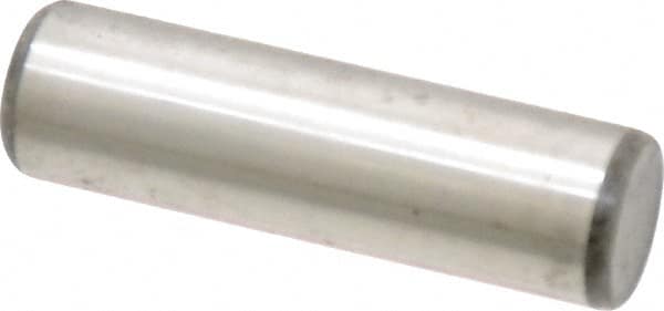 Unbrako - 1/2" Diam x 1-3/4" Pin Length Grade 8 Alloy Steel Oversized Dowel Pin - C 60 (Surface) & C 50-58 Hardness, 29,460 Lb Breaking Strength, 1 Beveled & 1 Rounded End - Benchmark Tooling