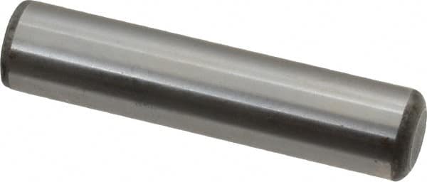 Unbrako - 1/2" Diam x 2-1/4" Pin Length Grade 8 Alloy Steel Oversized Dowel Pin - C 60 (Surface) & C 50-58 Hardness, 29,460 Lb Breaking Strength, 1 Beveled & 1 Rounded End - Benchmark Tooling