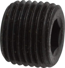 Unbrako - 1/8-27, 5/16" OAL, Alloy Steel Socket Pressure Plug - 3/4" Taper per Foot, 3/16" Hex Key - Benchmark Tooling