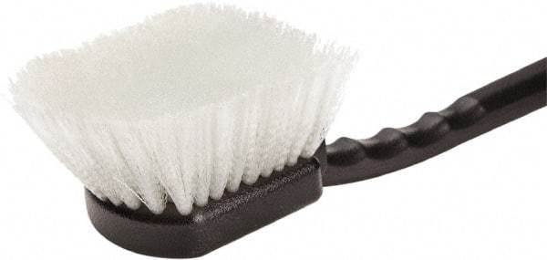 Harper Brush - 2-1/4" Bristle Length, Nylon Utility Scrub Brush - 3-1/2" x 3-1/2" Long x 3" Wide Head, 10" OAL, Easy Grip Handle, Black, Polypropylene Block - Benchmark Tooling