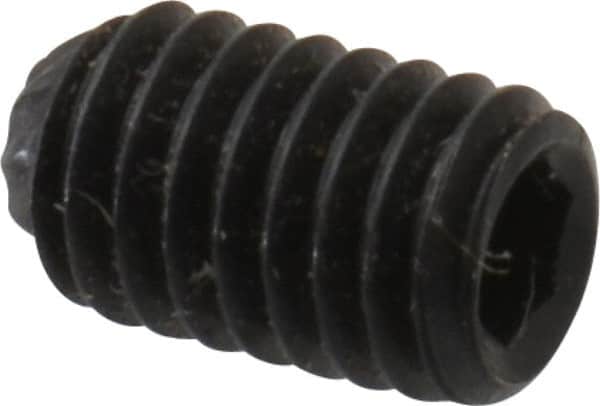 Unbrako - M3, 5mm OAL, Knurled Cup Point Set Screw - Grade 45H Alloy Steel, 1.5mm Key - Benchmark Tooling