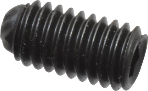 Unbrako - M3, 6mm OAL, Knurled Cup Point Set Screw - Grade 45H Alloy Steel, 1.5mm Key - Benchmark Tooling