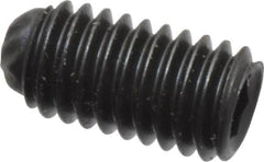 Unbrako - M3, 6mm OAL, Knurled Cup Point Set Screw - Grade 45H Alloy Steel, 1.5mm Key - Benchmark Tooling