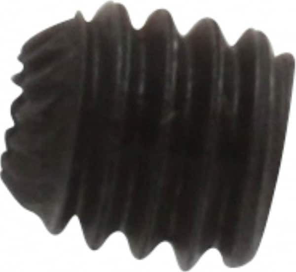 Unbrako - M4, 4mm OAL, Knurled Cup Point Set Screw - Grade 45H Alloy Steel, 2mm Key - Benchmark Tooling