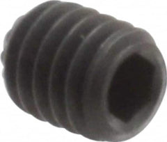 Unbrako - M4, 5mm OAL, Knurled Cup Point Set Screw - Grade 45H Alloy Steel, 2mm Key - Benchmark Tooling