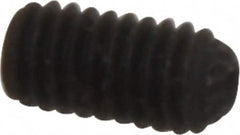 Unbrako - M4, 8mm OAL, Knurled Cup Point Set Screw - Grade 45H Alloy Steel, 2mm Key - Benchmark Tooling