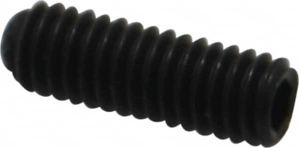 Unbrako - M4, 12mm OAL, Knurled Cup Point Set Screw - Grade 45H Alloy Steel, 2mm Key - Benchmark Tooling