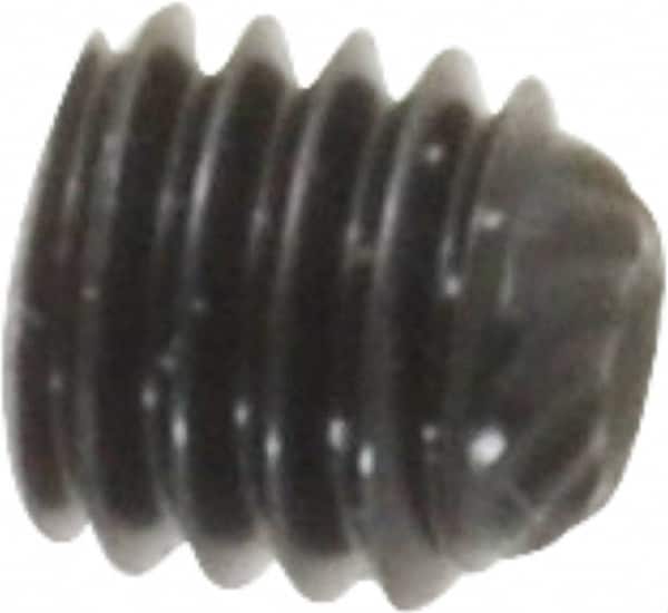 Unbrako - M5, 5mm OAL, Knurled Cup Point Set Screw - Grade 45H Alloy Steel, 2.5mm Key - Benchmark Tooling