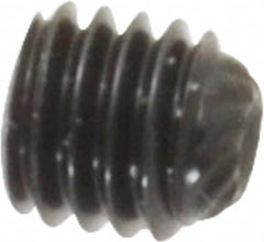 Unbrako - M5, 5mm OAL, Knurled Cup Point Set Screw - Grade 45H Alloy Steel, 2.5mm Key - Benchmark Tooling