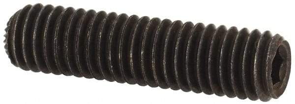 Unbrako - M5, 20mm OAL, Knurled Cup Point Set Screw - Grade 45H Alloy Steel, 2.5mm Key - Benchmark Tooling