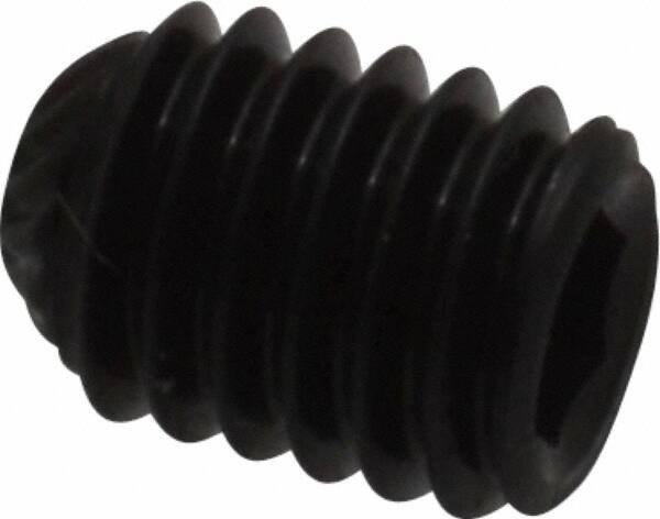 Unbrako - M6, 8mm OAL, Knurled Cup Point Set Screw - Grade 45H Alloy Steel, 3mm Key - Benchmark Tooling