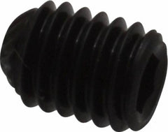 Unbrako - M6, 8mm OAL, Knurled Cup Point Set Screw - Grade 45H Alloy Steel, 3mm Key - Benchmark Tooling