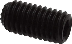 Unbrako - M8, 16mm OAL, Knurled Cup Point Set Screw - Grade 45H Alloy Steel, 4mm Key - Benchmark Tooling