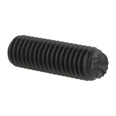 Unbrako - M8, 25mm OAL, Knurled Cup Point Set Screw - Grade 45H Alloy Steel, 4mm Key - Benchmark Tooling